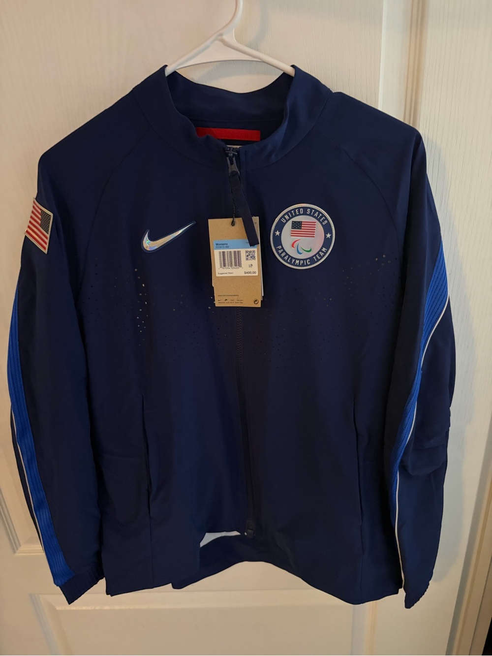 adidas Navy Blue Women's Jacket with Paralympic Patch